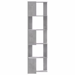 vidaXL Corner Bookcase 5-Tier Corner Bookshelf Corner Rack Engineered Wood - concrete grey - Additional view 4