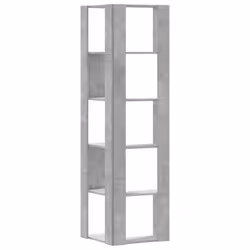 vidaXL Corner Bookcase 5-Tier Corner Bookshelf Corner Rack Engineered Wood - concrete grey - Additional view 5