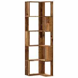 vidaXL Corner Bookcase 5-Tier Corner Bookshelf Corner Rack Engineered Wood - old wood