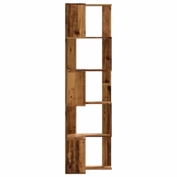 vidaXL Corner Bookcase 5-Tier Corner Bookshelf Corner Rack Engineered Wood - old wood - Additional view 4