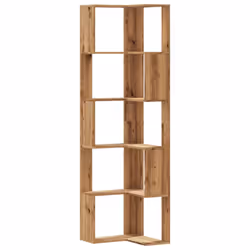 vidaXL Corner Bookcase 5-Tier Corner Bookshelf Corner Rack Engineered Wood - oak