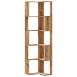 vidaXL Corner Bookcase 5-Tier Corner Bookshelf Corner Rack Engineered Wood - oak