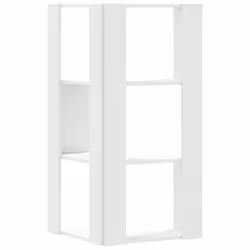 vidaXL Corner Bookcase 3-Tier Corner Bookshelf Corner Rack Engineered Wood - white - Additional view 5
