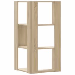 vidaXL Corner Bookcase 3-Tier Corner Bookshelf Corner Rack Engineered Wood - sonoma oak - Additional view 5
