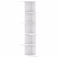 vidaXL Wall Corner Shelf Wall Mounted Shelf Floating Shelf Engineered Wood - white