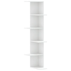vidaXL Wall Corner Shelf Wall Mounted Shelf Floating Shelf Engineered Wood - white