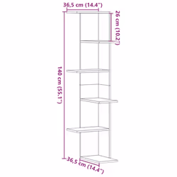 vidaXL Wall Corner Shelf Wall Mounted Shelf Floating Shelf Engineered Wood - white