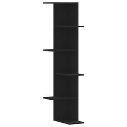 vidaXL Wall Corner Shelf Wall Mounted Shelf Floating Shelf Engineered Wood - black