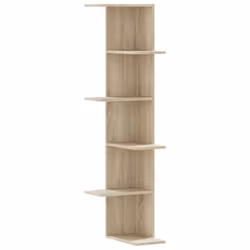 vidaXL Wall Corner Shelf Wall Mounted Shelf Floating Shelf Engineered Wood - sonoma oak
