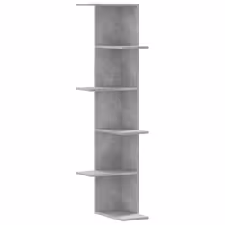 vidaXL Wall Corner Shelf Wall Mounted Shelf Floating Shelf Engineered Wood - concrete grey