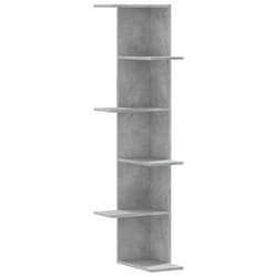 vidaXL Wall Corner Shelf Wall Mounted Shelf Floating Shelf Engineered Wood - concrete grey