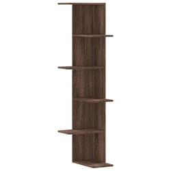 vidaXL Wall Corner Shelf Wall Mounted Shelf Floating Shelf Engineered Wood - brown oak