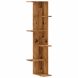 vidaXL Wall Corner Shelf Wall Mounted Shelf Floating Shelf Engineered Wood - old wood