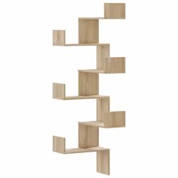 vidaXL Wall Corner Shelf Floating Shelf Rack Wall Shelf White Engineered Wood - sonoma oak