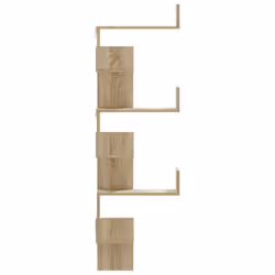 vidaXL Wall Corner Shelf Floating Shelf Rack Wall Shelf White Engineered Wood - sonoma oak - Additional view 4