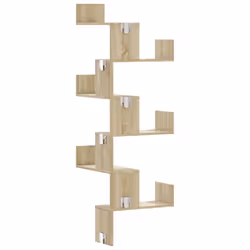 vidaXL Wall Corner Shelf Floating Shelf Rack Wall Shelf White Engineered Wood - sonoma oak - Additional view 5