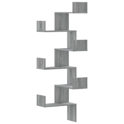 vidaXL Wall Corner Shelf Floating Shelf Rack Wall Shelf White Engineered Wood - grey sonoma