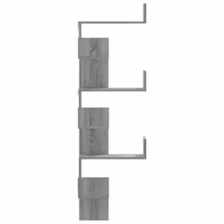 vidaXL Wall Corner Shelf Floating Shelf Rack Wall Shelf White Engineered Wood - grey sonoma - Additional view 4