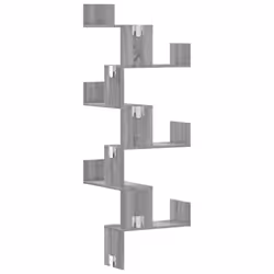 vidaXL Wall Corner Shelf Floating Shelf Rack Wall Shelf White Engineered Wood - grey sonoma - Additional view 5