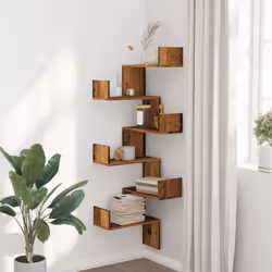 vidaXL Wall Corner Shelf Floating Shelf Wall Shelf Engineered Wood - old wood