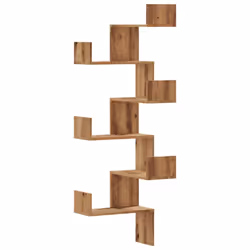 vidaXL Wall Corner Shelf Floating Shelf Wall Shelf Engineered Wood - oak