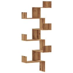 vidaXL Wall Corner Shelf Floating Shelf Wall Shelf Engineered Wood - oak