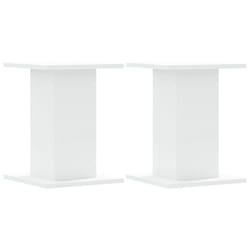 vidaXL Speaker Stands Living Room Speaker Floor Stand 2 pcs Engineered Wood - white, 30 x 30 x 40 cm