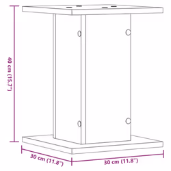 vidaXL Speaker Stands Living Room Speaker Floor Stand 2 pcs Engineered Wood - white, 30 x 30 x 40 cm