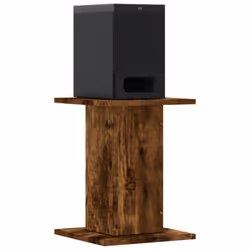 vidaXL Speaker Stands Living Room Speaker Floor Stand 2 pcs Engineered Wood - smoked oak, 30 x 30 x 40 cm - Additional view 2