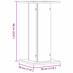 vidaXL Speaker Stands Living Room Speaker Floor Stand 2 pcs Engineered Wood - black, 30 x 30 x 60 cm