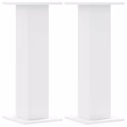 vidaXL Speaker Stands Living Room Speaker Floor Stand 2 pcs Engineered Wood - white, 30 x 30 x 80 cm