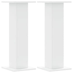 vidaXL Speaker Stands Living Room Speaker Floor Stand 2 pcs Engineered Wood - white, 30 x 30 x 80 cm