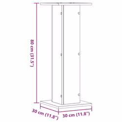 vidaXL Speaker Stands Living Room Speaker Floor Stand 2 pcs Engineered Wood - black, 30 x 30 x 80 cm - Additional view 8