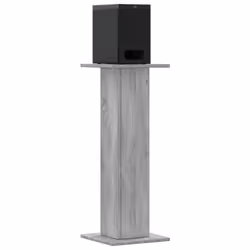 vidaXL Speaker Stands Living Room Speaker Floor Stand 2 pcs Engineered Wood - grey sonoma, 30 x 30 x 80 cm - Additional view 2
