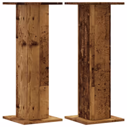 vidaXL Speaker Stands Living Room Speaker Floor Stand 2 pcs Engineered Wood - old wood, 30 x 30 x 80 cm