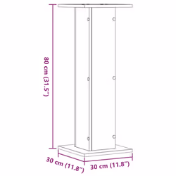 vidaXL Speaker Stands Living Room Speaker Floor Stand 2 pcs Engineered Wood - old wood, 30 x 30 x 80 cm - Additional view 8