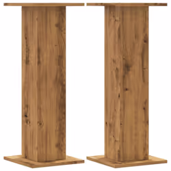 vidaXL Speaker Stands Living Room Speaker Floor Stand 2 pcs Engineered Wood - oak, 30 x 30 x 80 cm