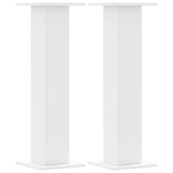 vidaXL Speaker Stands Living Room Speaker Floor Stand 2 pcs Engineered Wood - white, 30 x 30 x 95 cm