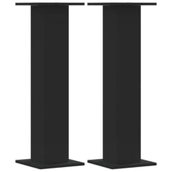 vidaXL Speaker Stands Living Room Speaker Floor Stand 2 pcs Engineered Wood - black, 30 x 30 x 95 cm