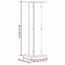 vidaXL Speaker Stands Living Room Speaker Floor Stand 2 pcs Engineered Wood - old wood, 30 x 30 x 95 cm - Additional view 8