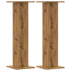 vidaXL Speaker Stands Living Room Speaker Floor Stand 2 pcs Engineered Wood - oak, 30 x 30 x 95 cm