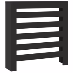 vidaXL Radiator Cover Heater Cover Slats Radiator Shelf Black Engineered Wood