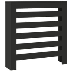 vidaXL Radiator Cover Heater Cover Slats Radiator Shelf Black Engineered Wood