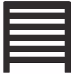 vidaXL Radiator Cover Heater Cover Slats Radiator Shelf Black Engineered Wood
