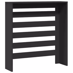 vidaXL Radiator Cover Heater Cover Slats Radiator Shelf Black Engineered Wood - Additional view 4