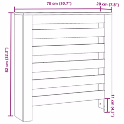 vidaXL Radiator Cover Heater Cover Slat Cabinet Concrete Grey Engineered Wood - Additional view 7