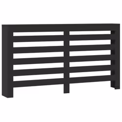 vidaXL Radiator Cover Heater Cover Slats Radiator Shelf Black Engineered Wood