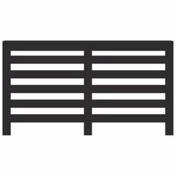 vidaXL Radiator Cover Heater Cover Slats Radiator Shelf Black Engineered Wood