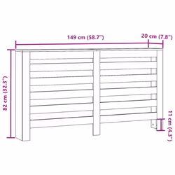 vidaXL Radiator Cover Heater Cover Slats Radiator Shelf Black Engineered Wood
