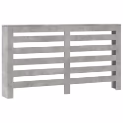 vidaXL Radiator Cover Heater Cover Slat Cabinet Concrete Grey Engineered Wood